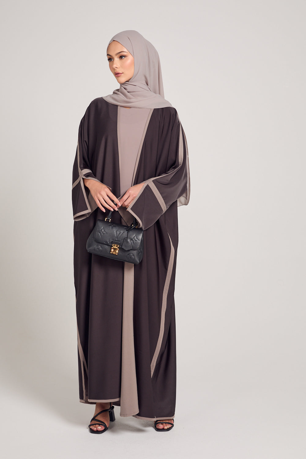 Premium Two Tone Open Abaya