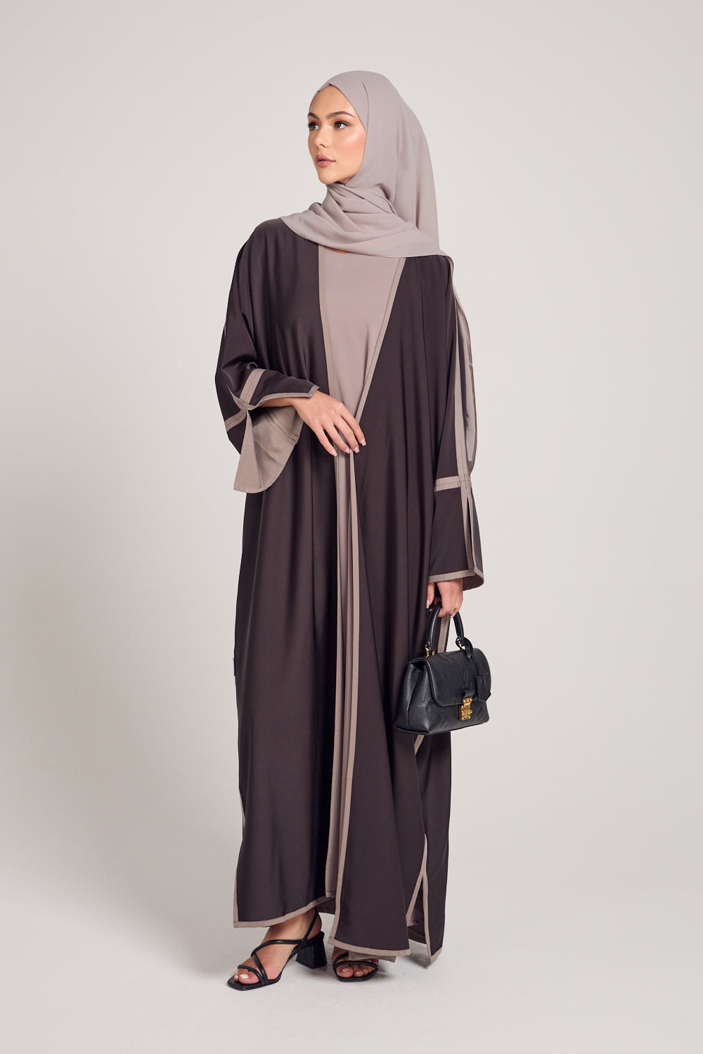 Premium Two Tone Open Abaya