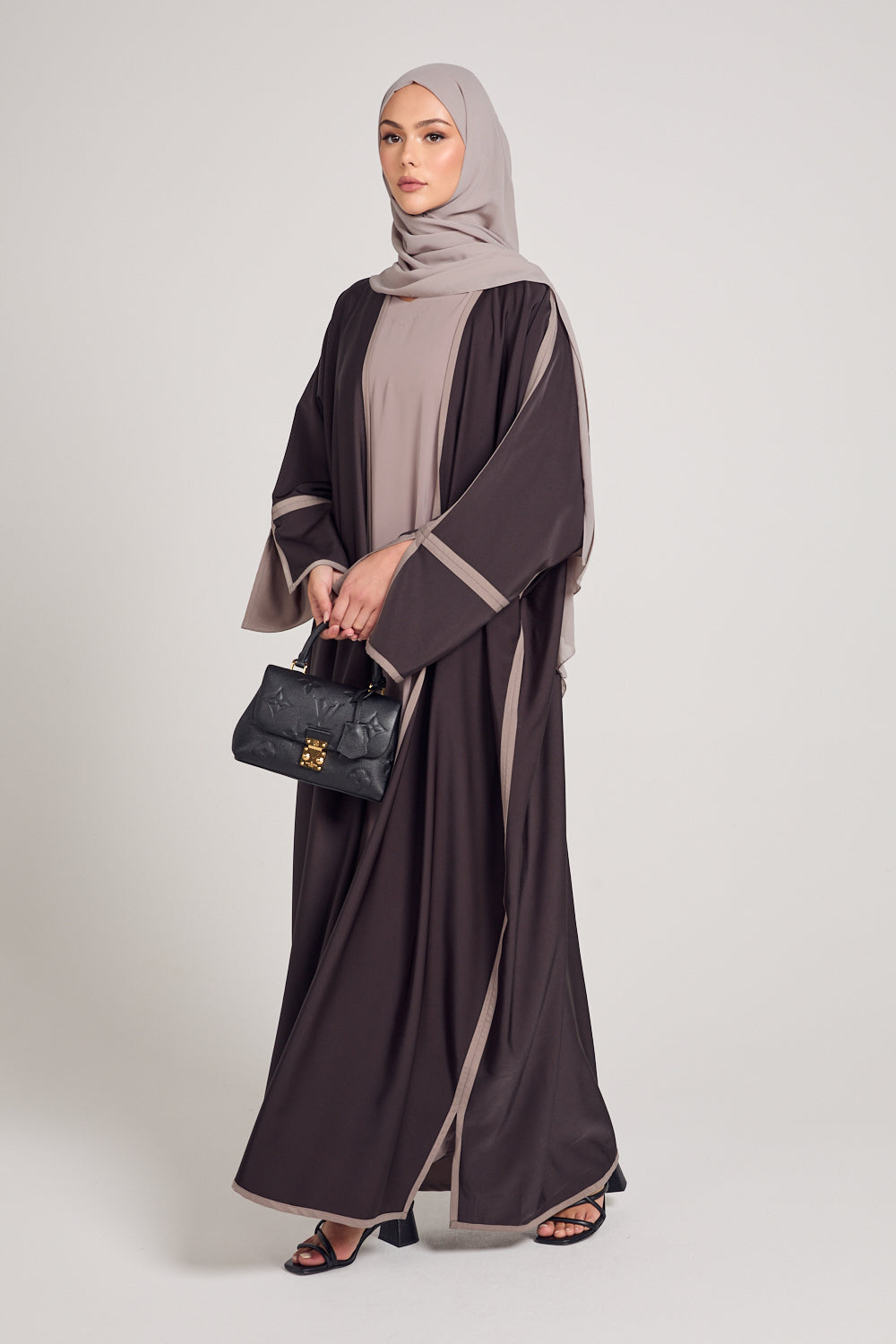 Premium Two Tone Open Abaya