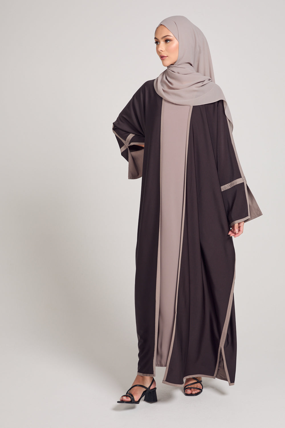 Premium Two Tone Open Abaya