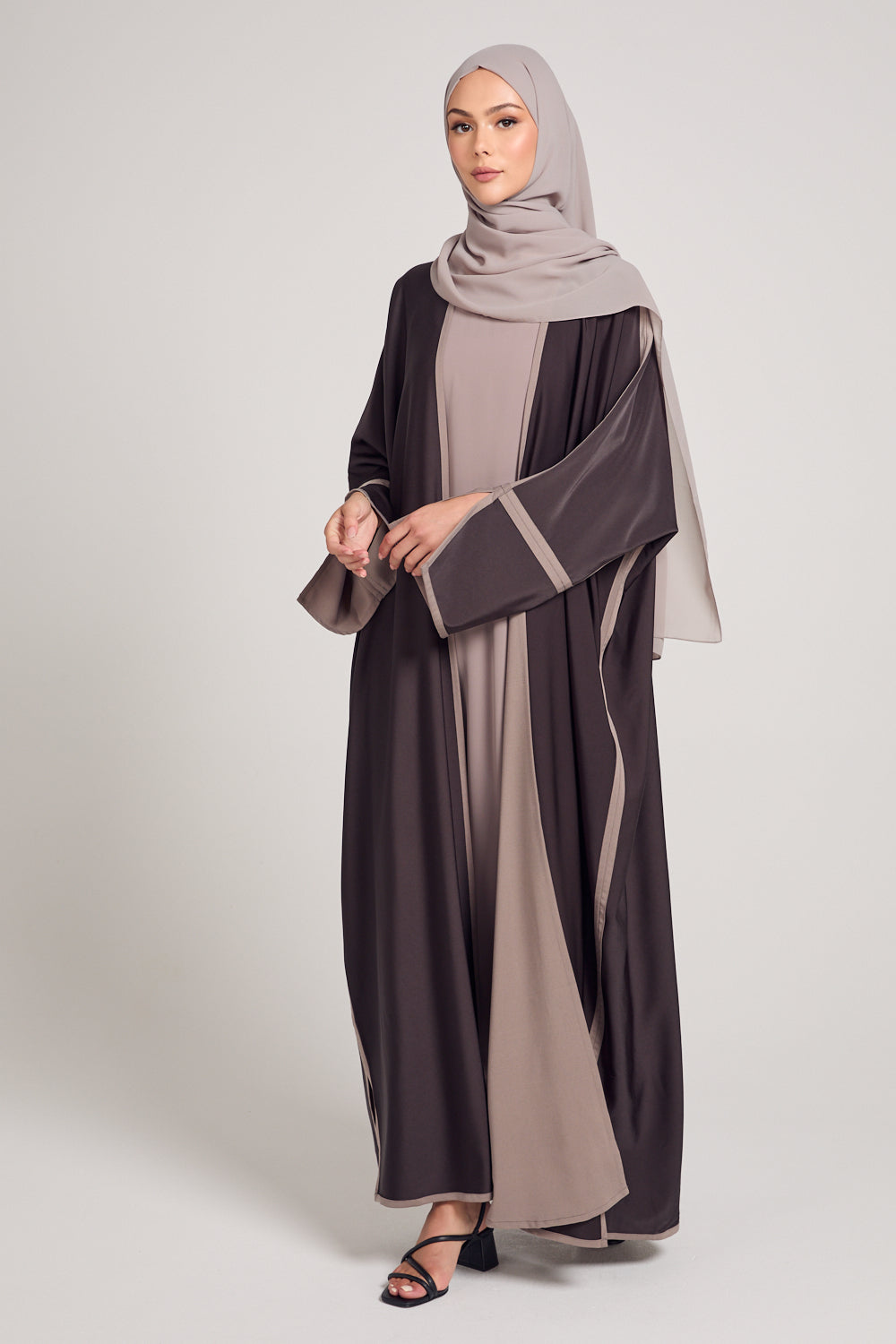 Premium Two Tone Open Abaya