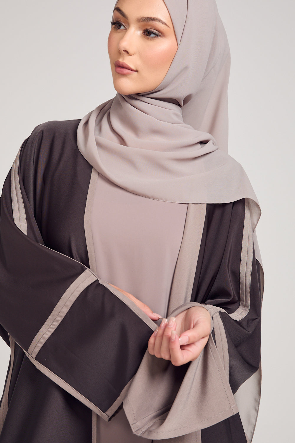 Premium Two Tone Open Abaya