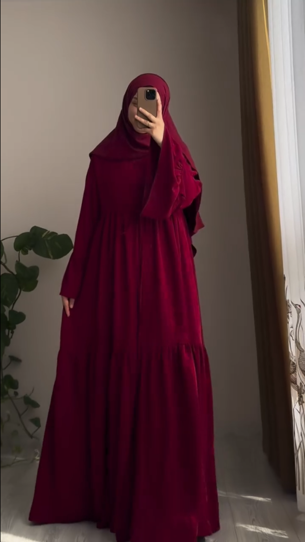 Ruby Veil Abaya