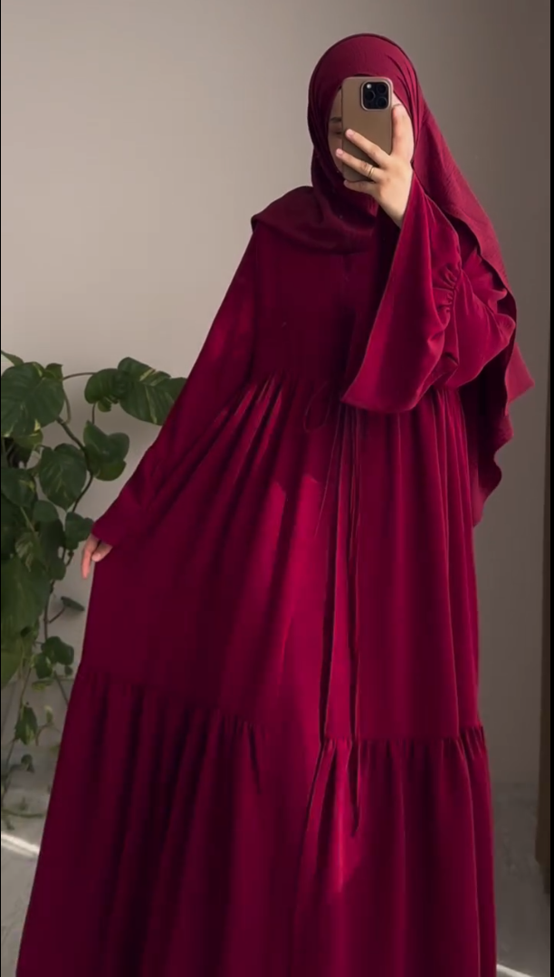 Ruby Veil Abaya